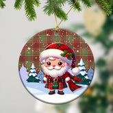 McGillivray Hunting Ancient Tartan Christmas Ceramic Ornament - Santa Claus In Kilt Style